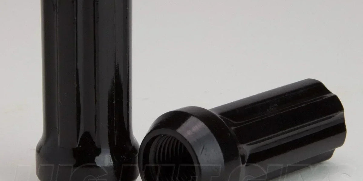 Tuneshop 24-Piece Heat Treated XL 6-Spline Wheel Lock Lug Nuts – M14x1.5 Acorn Black
