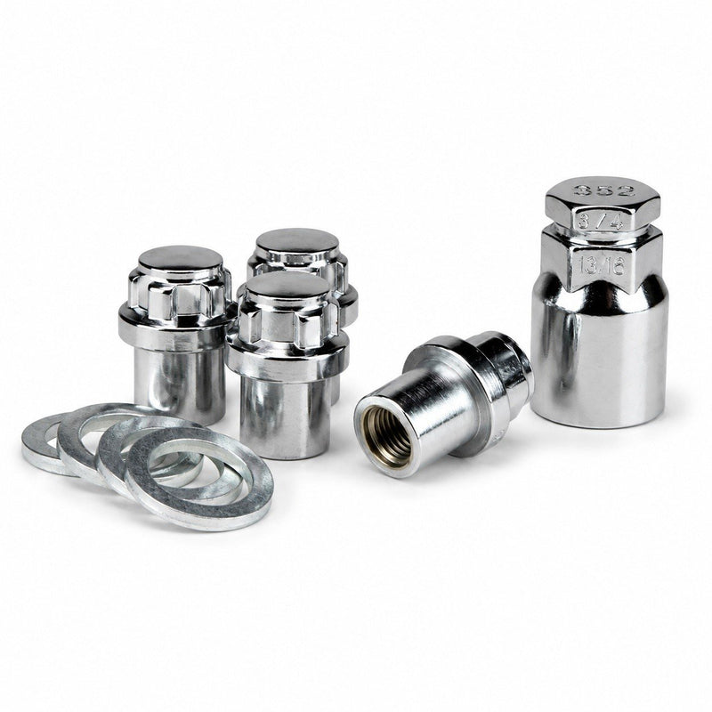Mag Lug Wheel Lock Nuts 1/2-20 Chrome Locking Lugs Set of 4