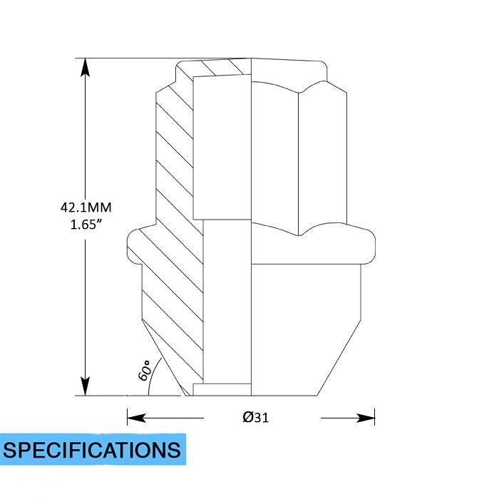 24 Lug Nuts 14x1.5 Black Replacement Lugs fits Ford F150 2015-2025
