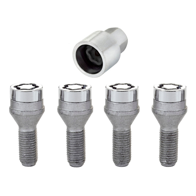 McGard 27179 Locking Lug Bolts - 12x1.5 - Cone Seat - 25.5mm Shank - Set of Four with Key