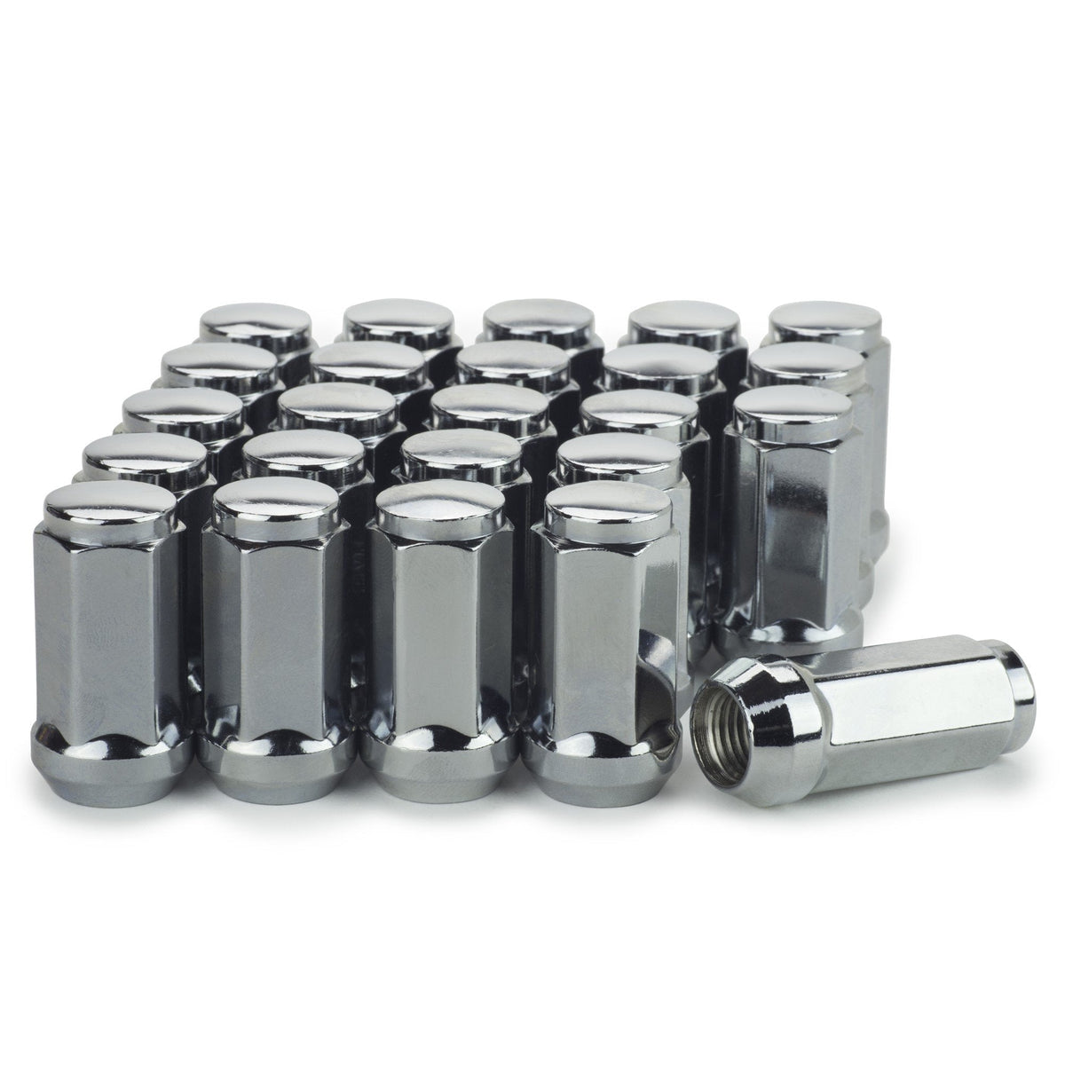 20 Chrome Bulge Acorn Lug Nuts 12x1.5 Flat Top 3/4 Hex – Fit Toyota, Coyote Brand