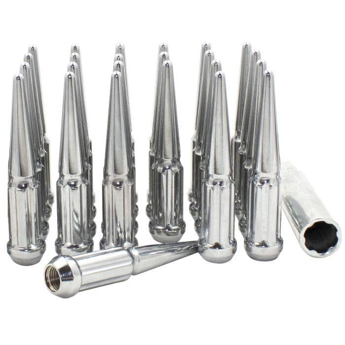 Spline Drive Spike Acorn Lug Nut Chrome 12x1.5 4.4" Long