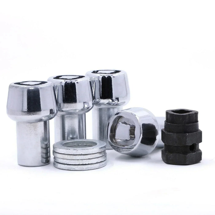 Mag Lug Wheel Lock Nuts Duplex 1" Shank 14x1.5 Chrome Locking Lugs Set of 4