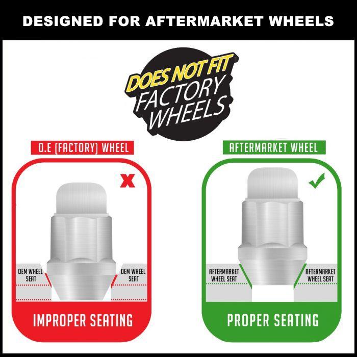 40-Pack Chrome Bulge Acorn Lug Nuts 9/16-18, 1.75" Tall For Chevy C20/C30/K20/K30 Trucks