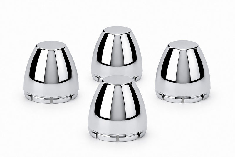 4 Chrome Center Caps Bullet Dome Style 2.75" Wheel Bore