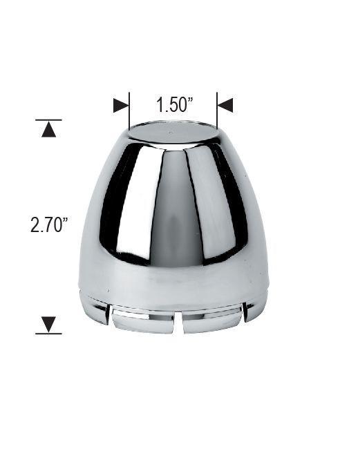 4 Chrome Center Caps Bullet Dome Style 3.22" Wheel Bore