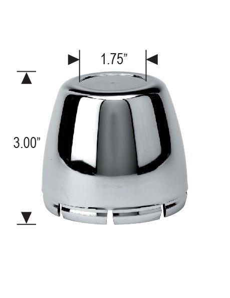 4 Chrome Center Caps Bullet Dome Style 3.75" Wheel Bore