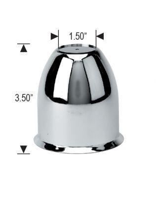 4 Chrome Center Caps Bullet Dome Style 3.22" Wheel Bore