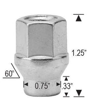 Wheel Locks Lug Nuts Chrome Plated Bulge Acorn Lug Nuts – M14x1.5 Thread, 19mm Hex, Open End, Set Of 5 Aftermarket Lug Nuts - Foto 6