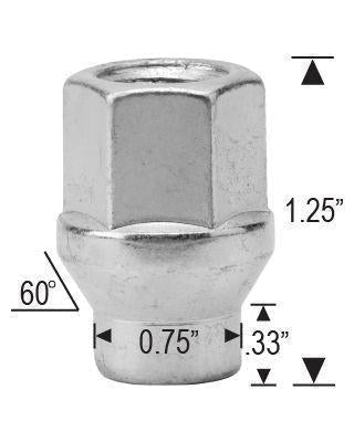 Open End ET Style Bulge Acorn Lug Nuts 14x2 13/16" Hex