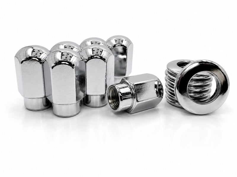 Chrome Mag Lug Nuts 12x1.5 Round Top 0.33" Short Shank