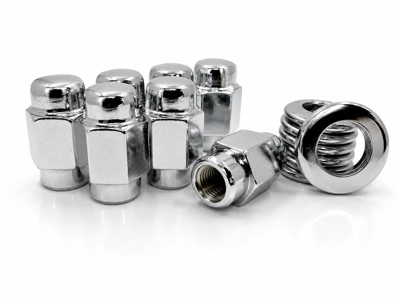 Chrome Mag Lug Nuts 7/16-20 Dome Top .33" Short Shank