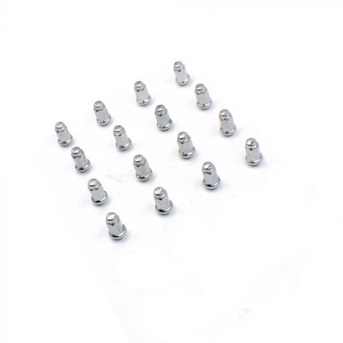 16 Chrome Flat Seat Lug Nuts 3/8 For ATV UTV SxS 14mm Hex