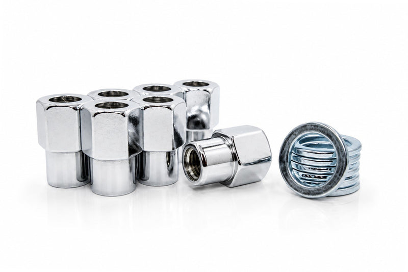 Chrome Open End Mag Lug Nuts 1/2-20 0.55" Medium Shank