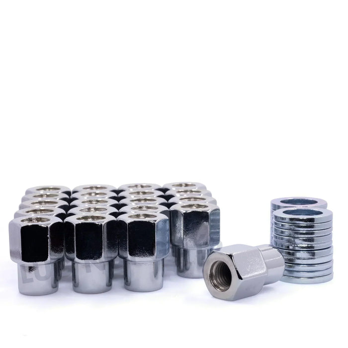 Chrome Open End Mag Lug Nuts 1/2-20 0.55" Medium Shank