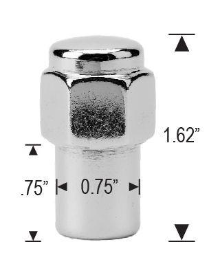 Standard Mag Lug Nuts 14x1.5 Flat Top 0.75" Shank, Standard Washer