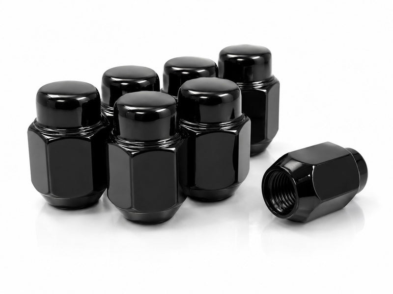 Standard Acorn Lug Nuts 12x1.25 Black 13/16" Hex