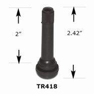 Valve Stem - Rubber TR418 Tubeless Tire Valves