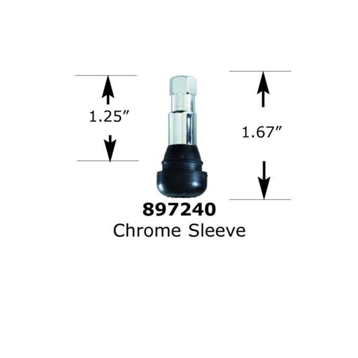 Valve Stem - Rubber TR413C Chrome Sleeve Tubeless Tire Valves