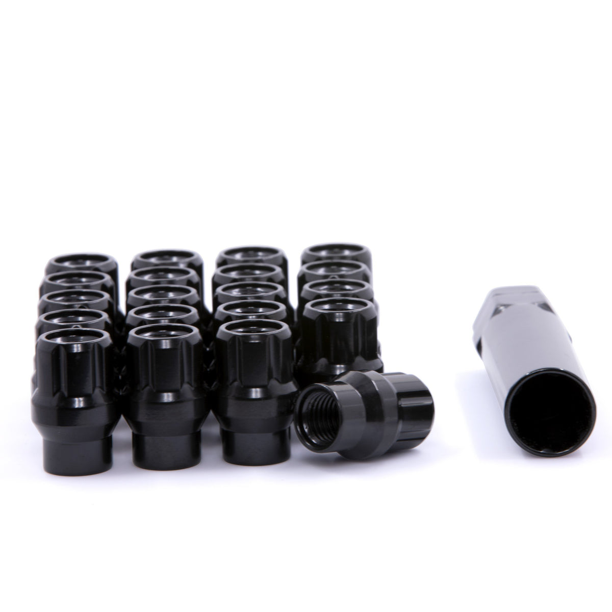 J&J 24-Pack 7/16″ Open End Bulge Acorn Lug Nuts – Zinc Finish, 60-Day Warranty