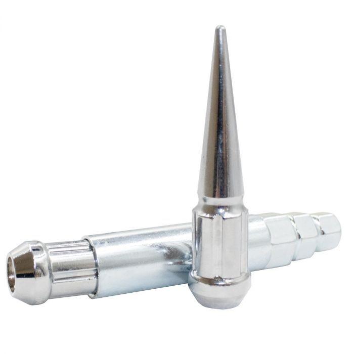 Spline Drive Spike Bulge Acorn Lug Nut Chrome 12x1.5 3.3" Long