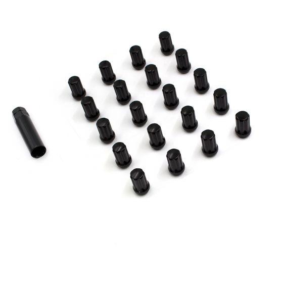 Spline Acorn Lug Nuts - 14x1.5 - Black 1.5" Tall