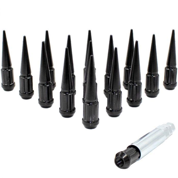 Spline Drive Spike Acorn Lug Nut Black 12x1.5 3.3