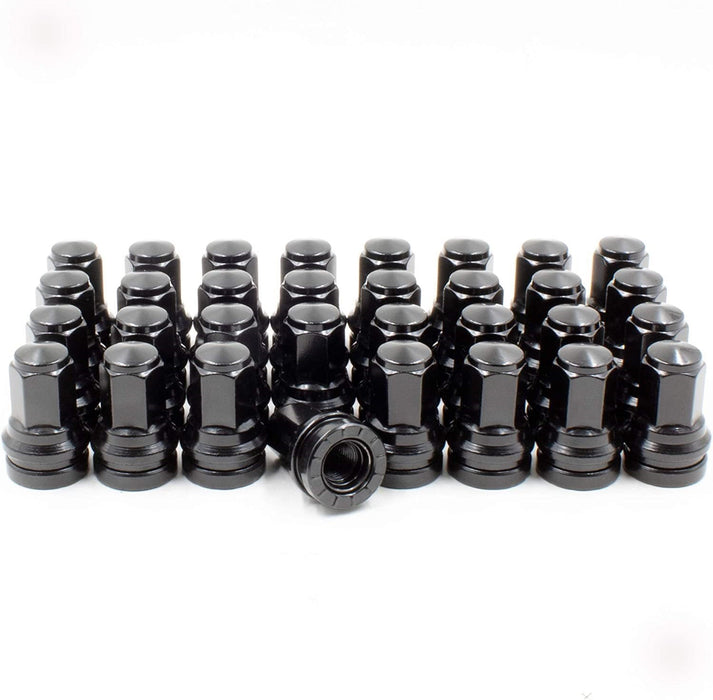 32 Black Lug Nuts fits 2017-2024 Ford F250 F350 Super Duty Replaces HCPZ-1012-B