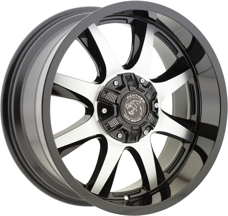4 Panther Off Road 578 20X9 6x135, 6x139.7 12mm Black/Machined Wheels