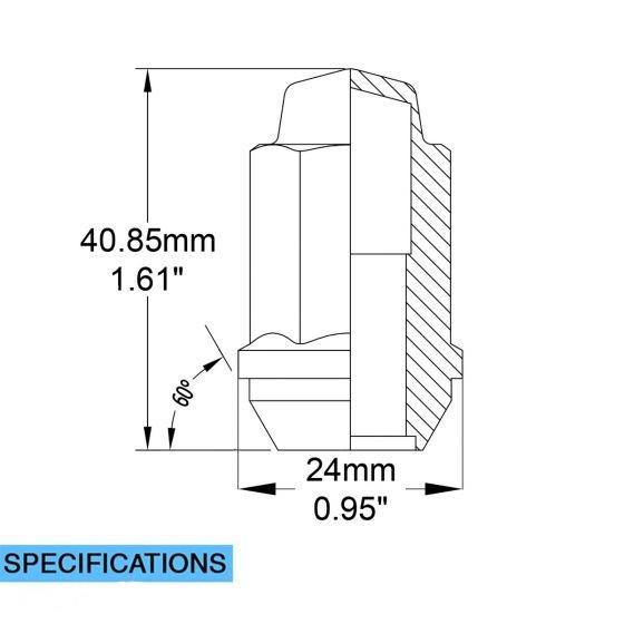 20 Lug Nuts 1/2-20 Chrome Replacement Lugs Fits Ford Factory Aluminum Wheels
