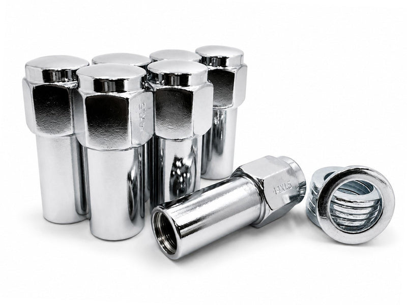 SST XL Mag Lug Nut 14x1.5 Flat Top 1.37" Shank, Center Hole Washer