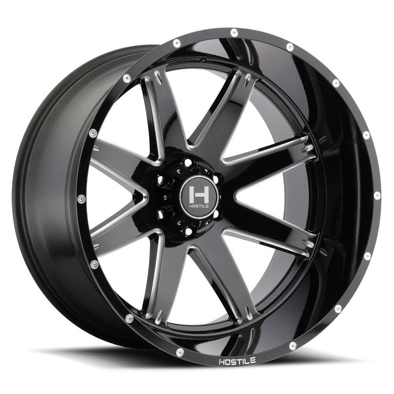 Hostile H109 Alpha 20x9 6x139.7 6x5.5 10mm Asphalt Black Wheels Set of 4