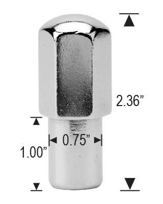 Duplex XL Mag Lug Nuts 9/16-18 Chrome 1.0" Shank 0.75" Diameter 7/8" Hex with Washers