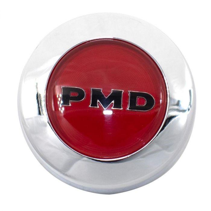 Cap - PMD Logo Black on Red for Pontiac Ralley II Wheel — Lug Nut Guys