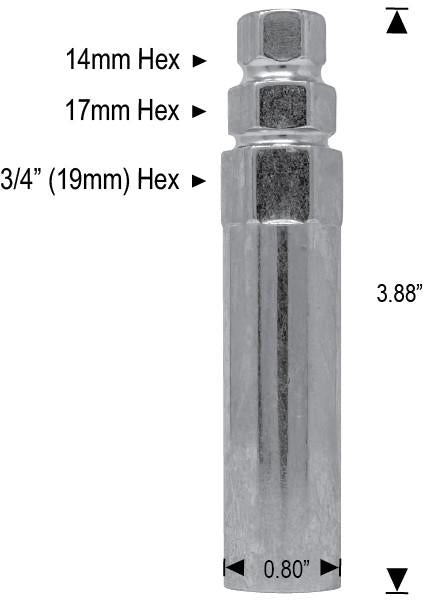 Spline Drive Tuner Lug Nut Tool Key Fits Most 6 Spline 3.3" Tall Spike Car Lugs