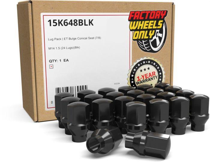 Lug Nuts 14x1.5 Black ET OE Style Replacement Fits Many Dodge, Ram, Jeep and GM Cars and Trucks