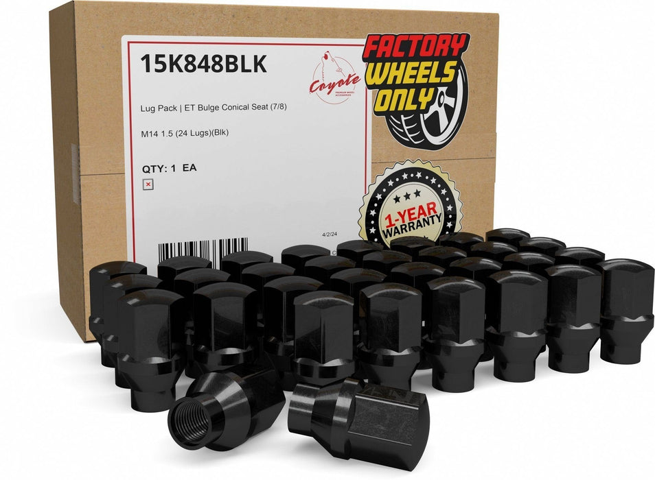 Lug Nuts 14x1.5 Black ET OE Style Replacement Fits Many Dodge, Ram, Jeep and GM Cars and Trucks