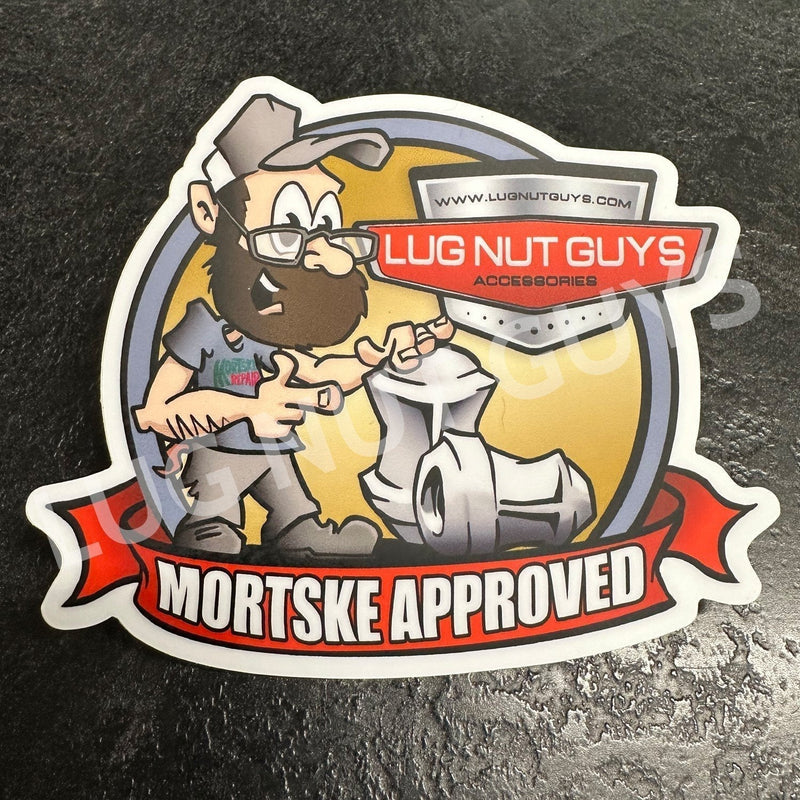 Mortske Approved 4" Sticker from Lug Nut Guys