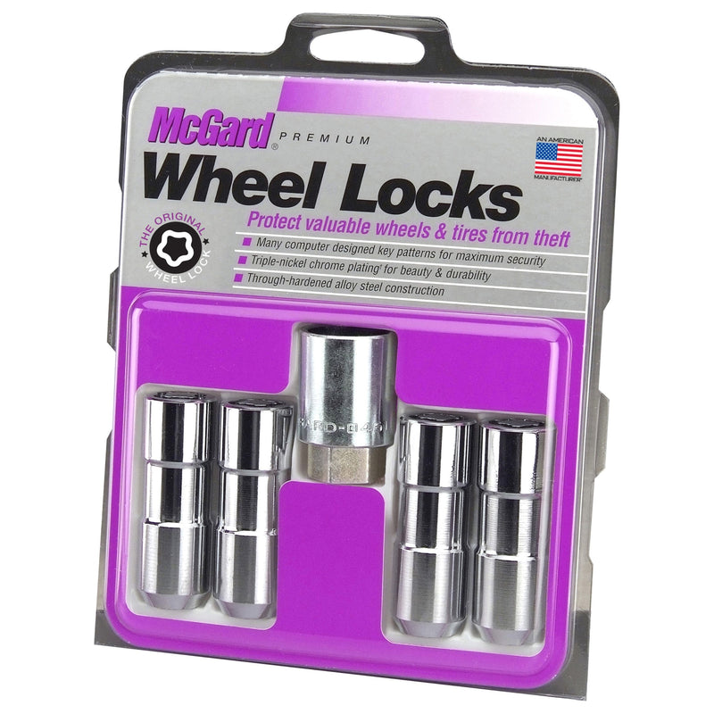 McGard 24130 Locking Lug Nut Set - 1/2-20 Cone Seat - Chrome - Set of Four with Key