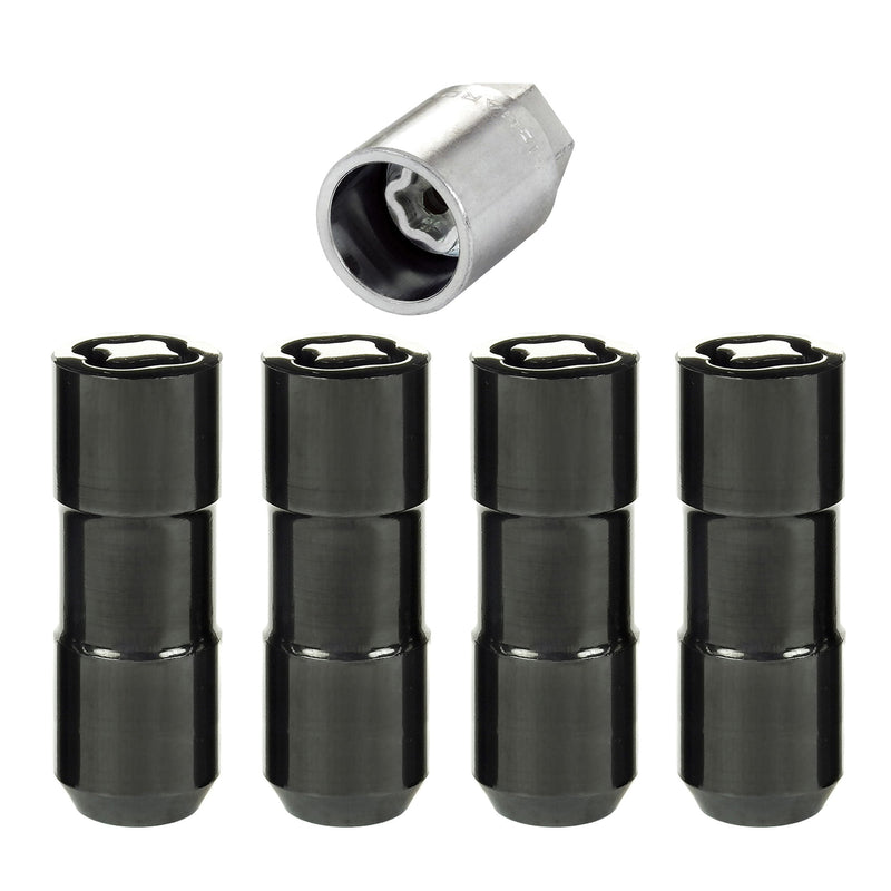 McGard 24144 Locking Lug Nut Set - 9/16-18 Cone Seat - Black - Set of Four with Key