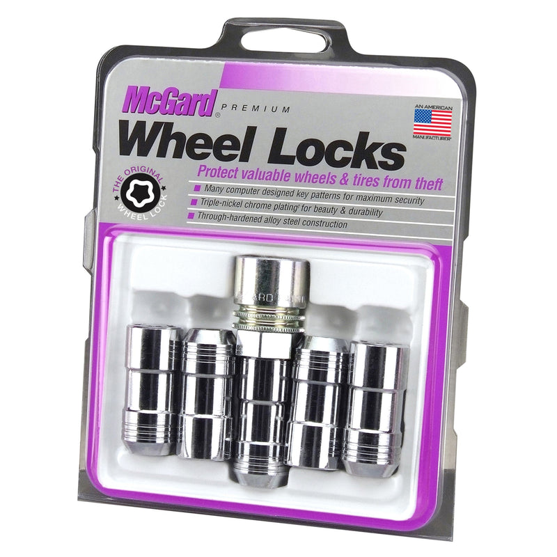 McGard 24510 Locking Lug Nut Set - 14x1.5 Cone Seat - Chrome - Set of Five with Key