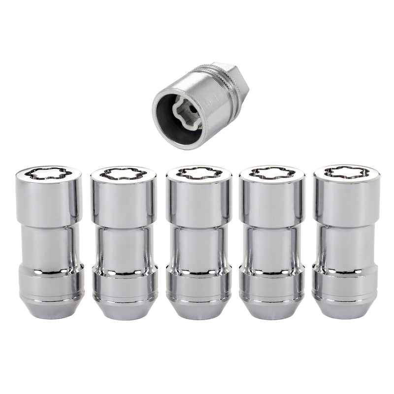 McGard 24510 Locking Lug Nut Set - 14x1.5 Cone Seat - Chrome - Set of Five with Key