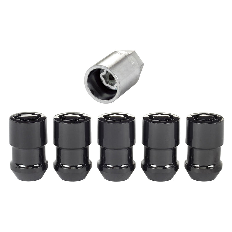 McGard 24026 Locking Lug Nut Set - 12x1.5 Cone Seat - Black - Set of Five with Key