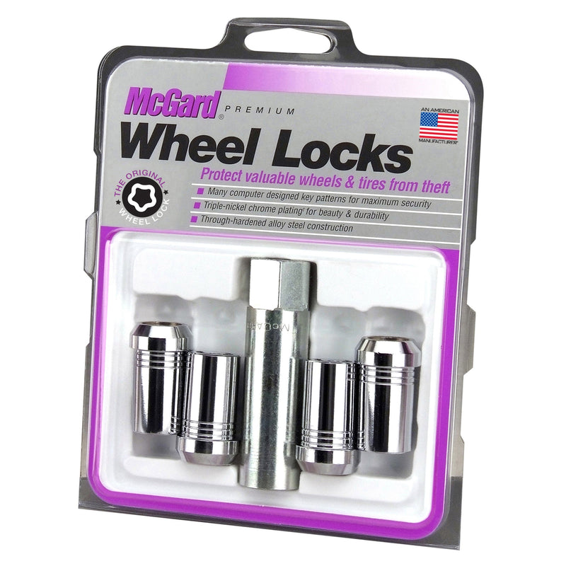 McGard 25240 Locking Lug Nut Set - 1/2-20 Tuner Style Cone Seat - Chrome - Set of Four with Key