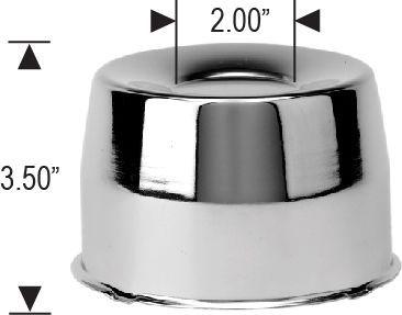 Chrome Center Caps Short Square Style 4.25" Wheel Bore