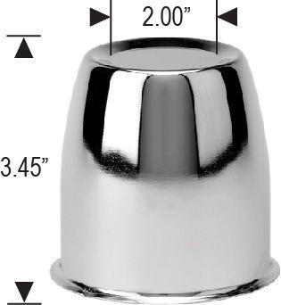 Chrome Center Caps Square Style 2.95" Wheel Bore