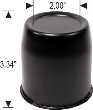Black Center Caps Square Style 3.18" Wheel Bore
