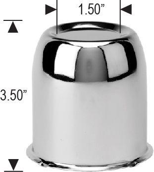 Chrome Center Caps Dome Style 3.18" Wheel Bore 3.5" Tall