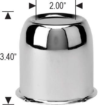 Chrome Center Caps Dome Style 3.30" Wheel Bore