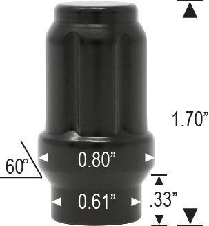 Spline ET Tuner Bulge Acorn Lug Nut 7/16-20 Black